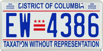 DC license plate EW4386