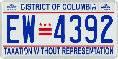 DC license plate EW4392