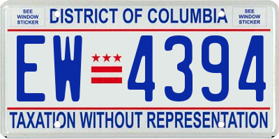 DC license plate EW4394