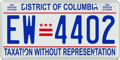 DC license plate EW4402