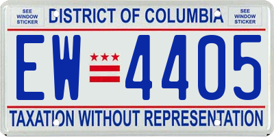 DC license plate EW4405