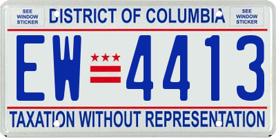 DC license plate EW4413
