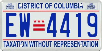 DC license plate EW4419