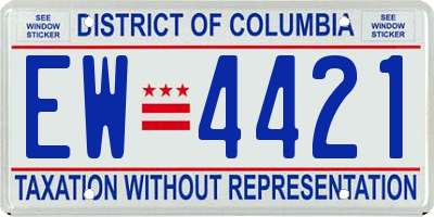 DC license plate EW4421
