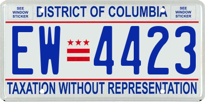 DC license plate EW4423
