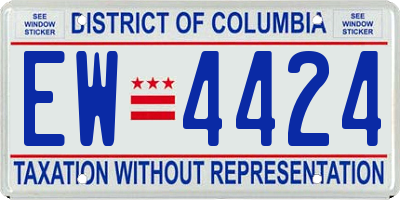 DC license plate EW4424