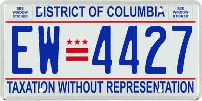 DC license plate EW4427