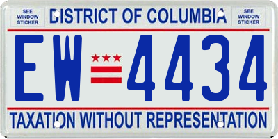 DC license plate EW4434