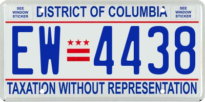 DC license plate EW4438
