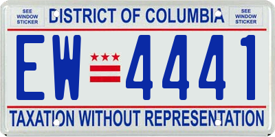 DC license plate EW4441