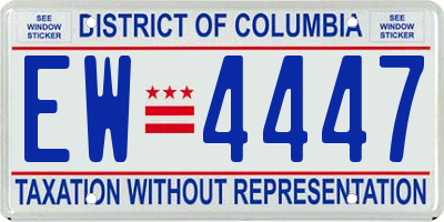 DC license plate EW4447