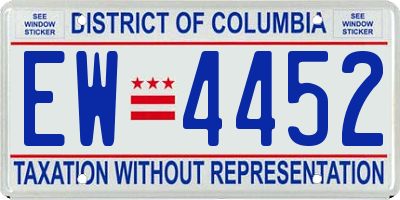 DC license plate EW4452
