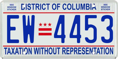 DC license plate EW4453