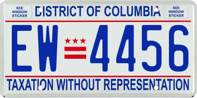 DC license plate EW4456