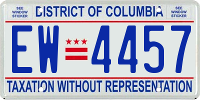 DC license plate EW4457