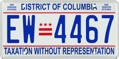 DC license plate EW4467
