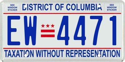 DC license plate EW4471