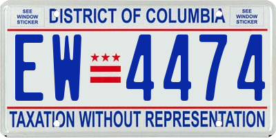 DC license plate EW4474