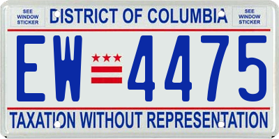 DC license plate EW4475