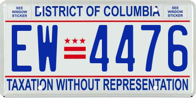 DC license plate EW4476
