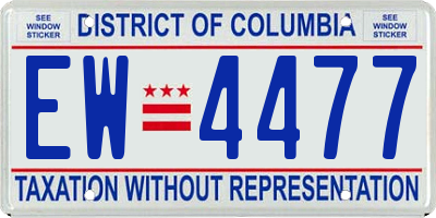 DC license plate EW4477