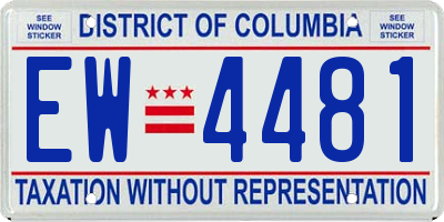 DC license plate EW4481