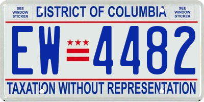 DC license plate EW4482