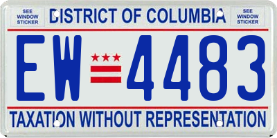 DC license plate EW4483