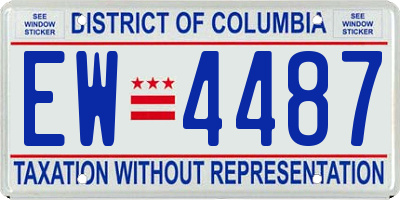 DC license plate EW4487