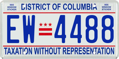 DC license plate EW4488