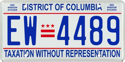 DC license plate EW4489