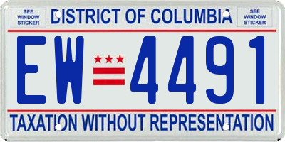 DC license plate EW4491