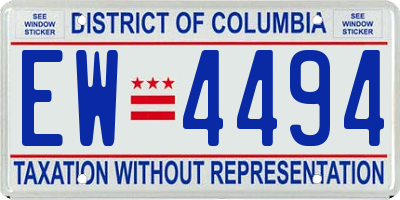 DC license plate EW4494