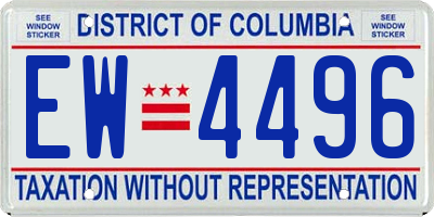 DC license plate EW4496