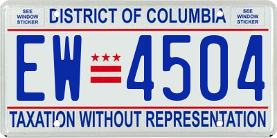 DC license plate EW4504