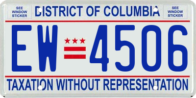 DC license plate EW4506