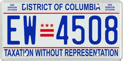 DC license plate EW4508