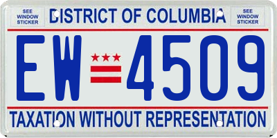 DC license plate EW4509