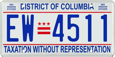 DC license plate EW4511