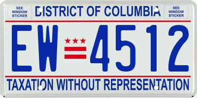 DC license plate EW4512