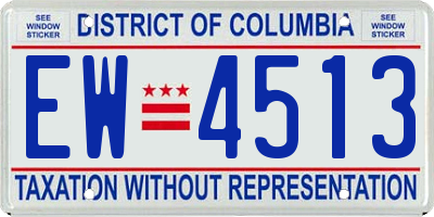 DC license plate EW4513