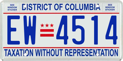 DC license plate EW4514