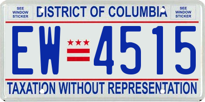 DC license plate EW4515