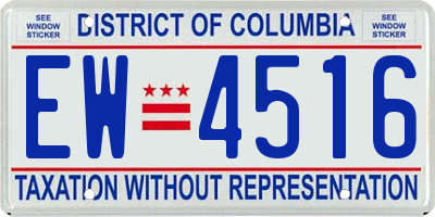 DC license plate EW4516