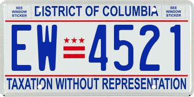 DC license plate EW4521