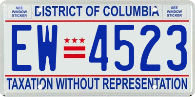 DC license plate EW4523