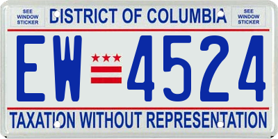 DC license plate EW4524