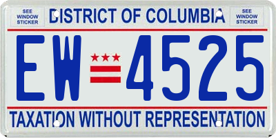 DC license plate EW4525