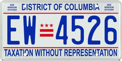 DC license plate EW4526