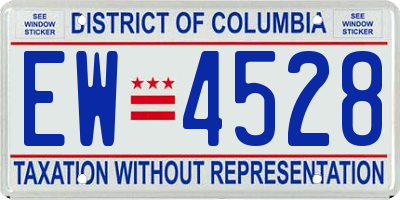 DC license plate EW4528